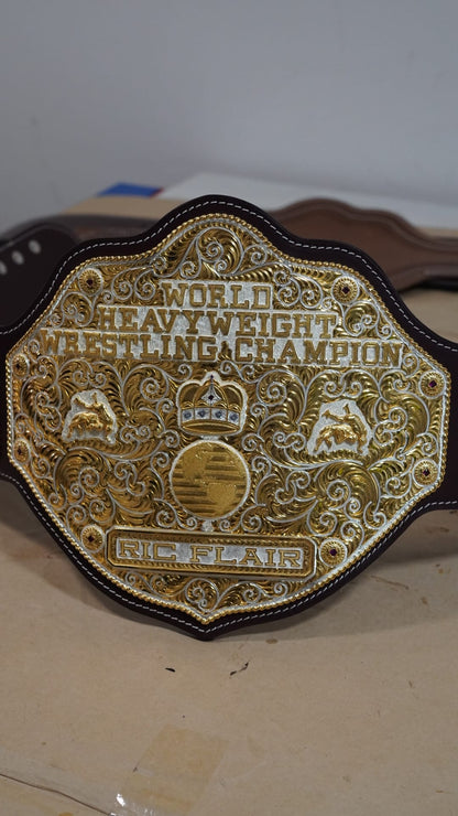 C4 Authentic Big Gold Belt with Original Crumrine Conchos and Figures
